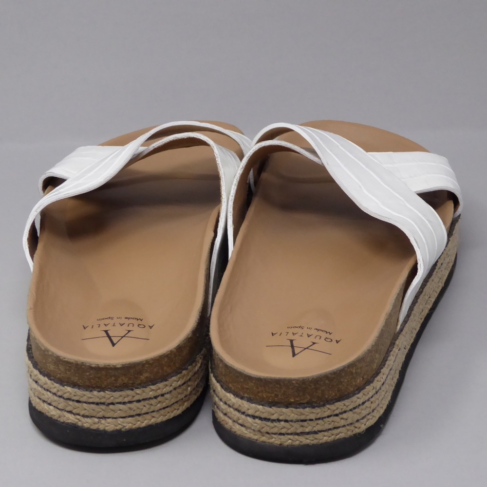 Aquatalia White Cross-Strap Platform Sandals - Picture 5 of 9